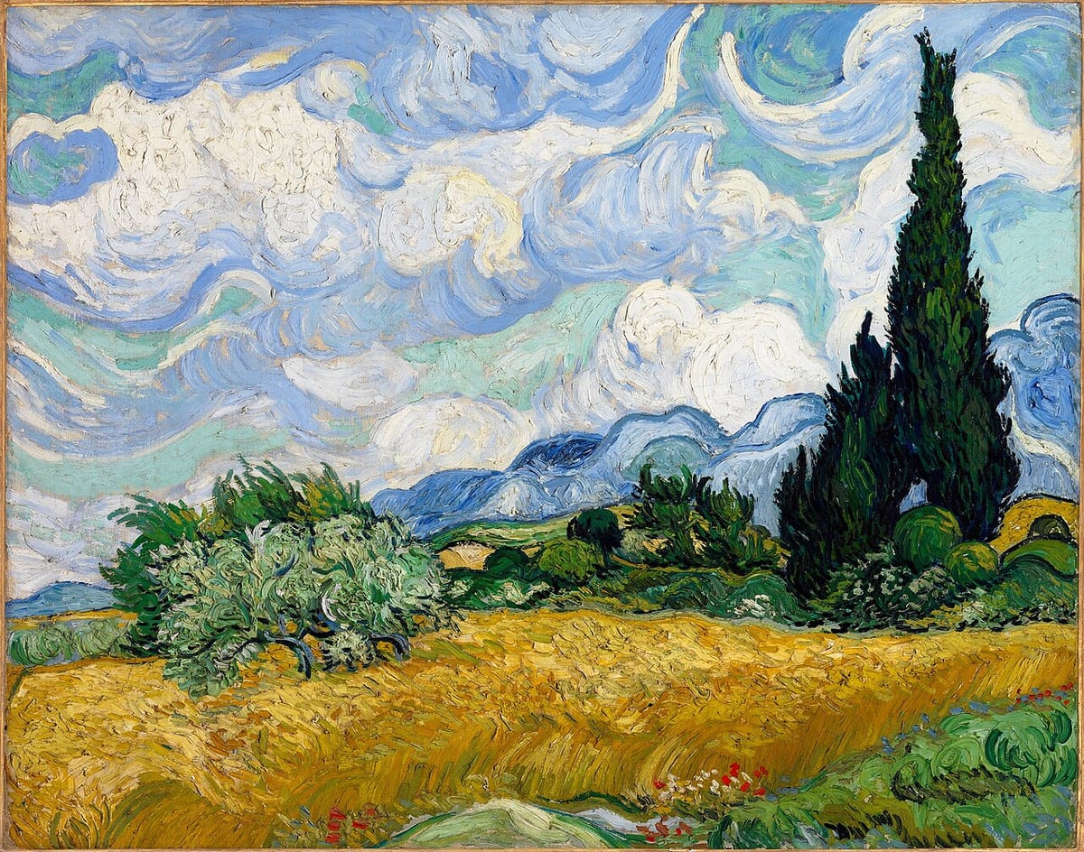 Wheat Field with Cypresses (1889) — Met Open Access by Vincent van Gogh (Met Museum Open Access) — CC0 via met-museum