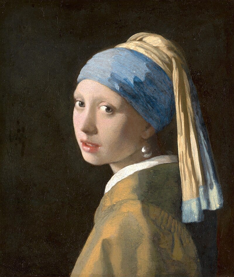 Girl with a Pearl Earring (c. 1665) by Johannes Vermeer — PUBLIC DOMAIN via wikimedia